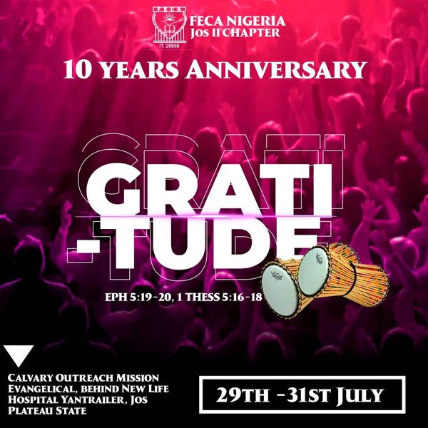 Desire Asu, Abel Ajayi, to attend 10 years anniversary of FECA Jos 2 